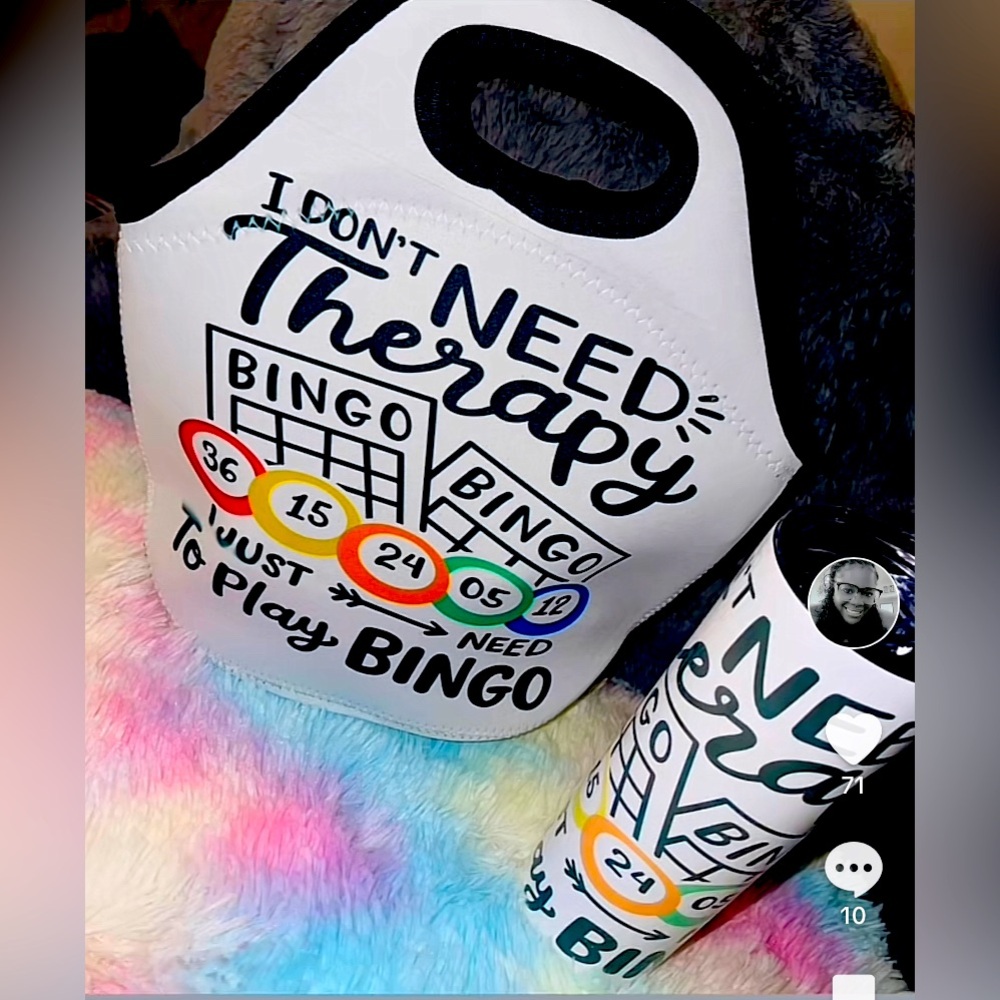 Custom bingo bag with matching tumbler